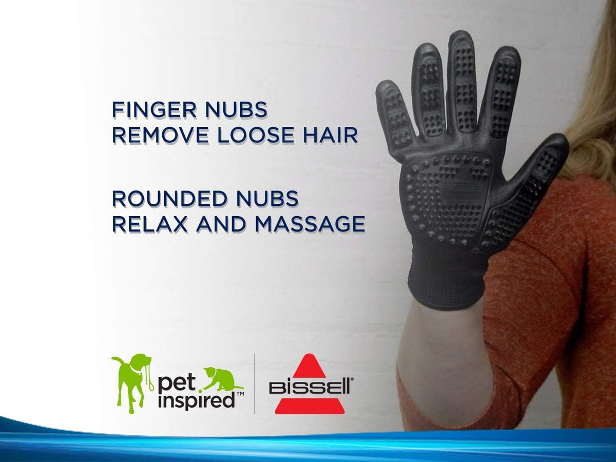 Bissell pet grooming gloves paired together for long and short hair pets