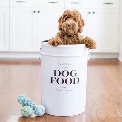 Harry Barker pet food canister with airtight lid closed