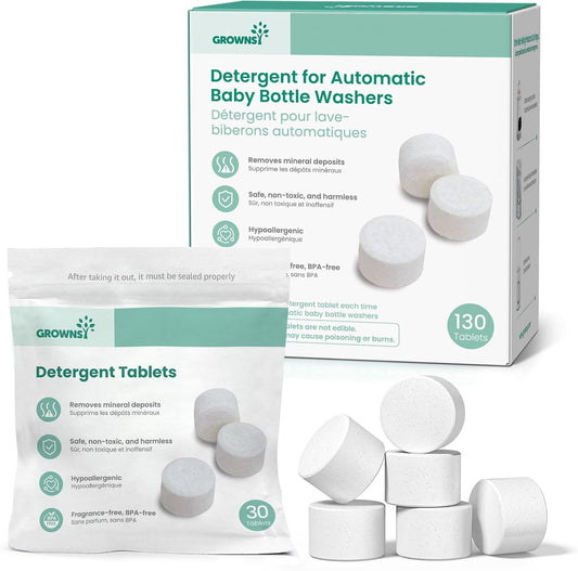 Grownsy bottle washer detergent tablets 130 count front view
