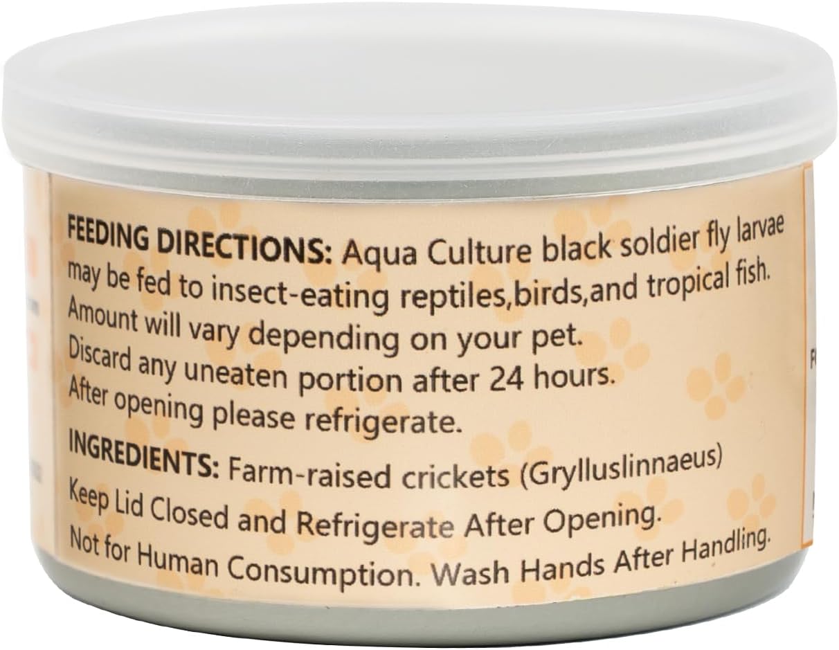 Moist canned insects alternative to live crickets for lizards