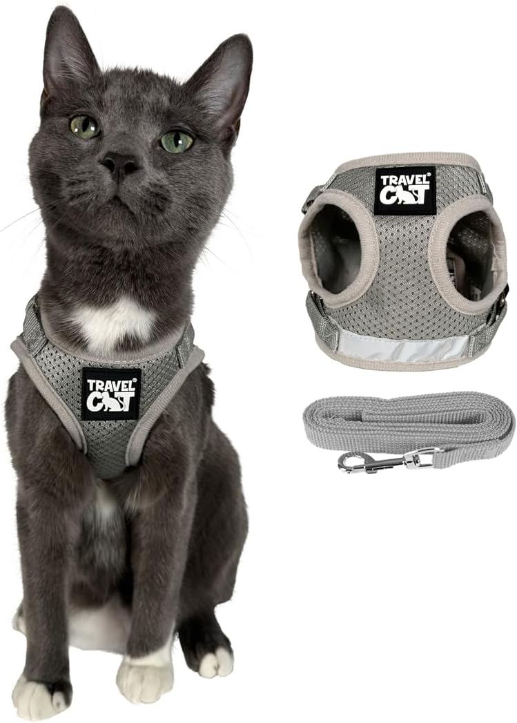 Travel Cat Harness and Leash Set - Adjustable Fit Mesh Cat Harness and Reflective Strap - Comfort Walking Vest for Kitten for Outdoor Walking, Hiking (Small, Orange) - Image 12