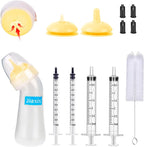 Jainsons Pet Products Pet Nursing Bottle Kit front view showing the complete yellow small animal feeding system.