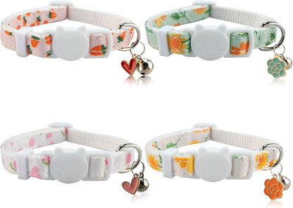 Yizepet multicolor kitten collars laid flat to showcase individual designs