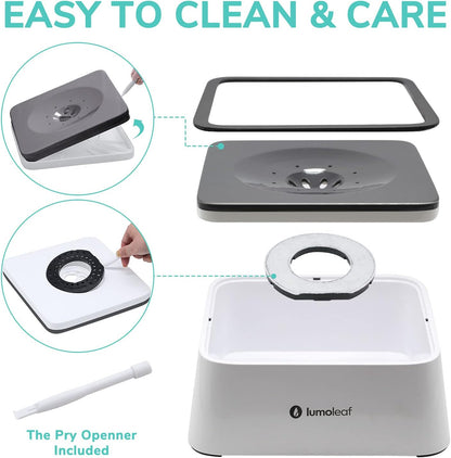 LumoLeaf slow drinking dog bowl disassembled for easy cleaning