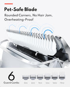 HomeRunPet low noise pet vacuum hose and silicone massage brush attachment being used on a dog