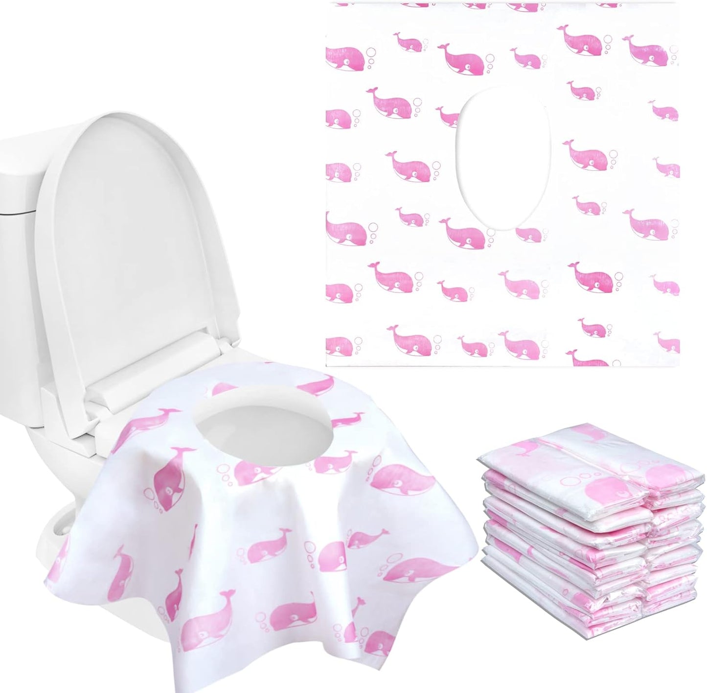 CHFONG disposable toilet seat covers pack front view on white background