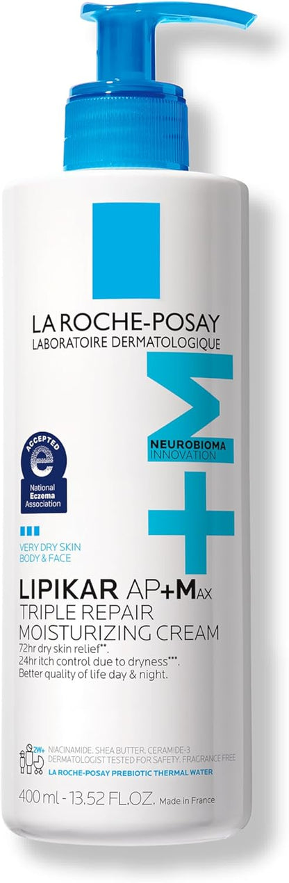 La Roche-Posay Lipikar AP+MAX Triple Repair Moisturizing Body Cream | Face & Body Lotion for Dry Skin with Shea Butter & Niacinamide | Gentle Moisturizer for Very Dry, Rough & Sensitive Skin - Image 12