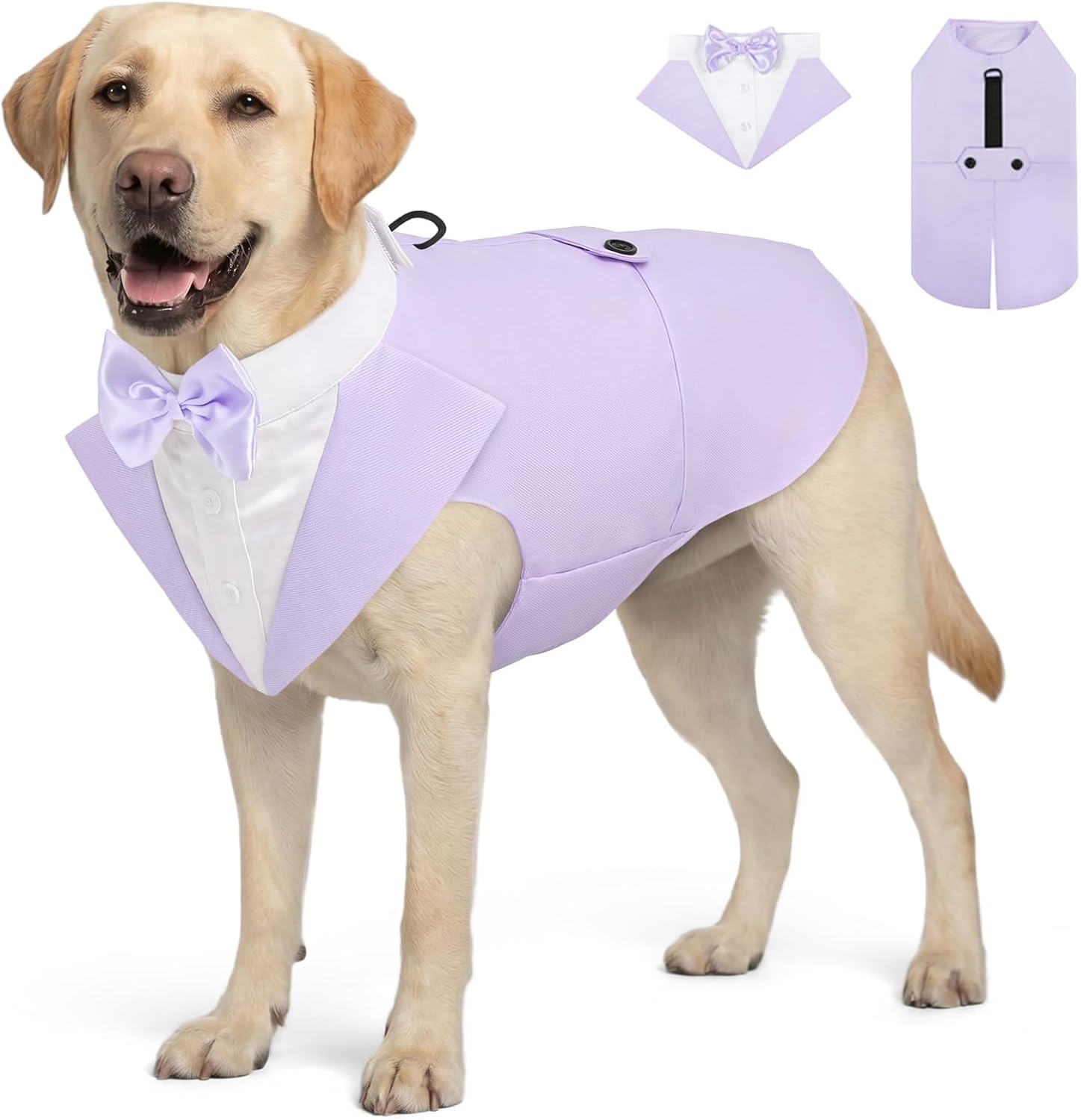 AOFITEE Dog Tuxedo Formal Dog Suit and Bandana Set, Gentle Dogs Wedding Party Suit Bow Tie Shirt, Tuxedo for Small Dogs Costume Outfit with Detachable Bowtie Collar for Christmas Halloween Dress Up - Image 11