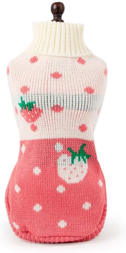 Underbelly view of the medium pink pet clothes demonstrating easy pullover style.