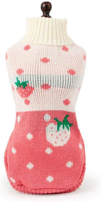 Underbelly view of the medium pink pet clothes demonstrating easy pullover style.
