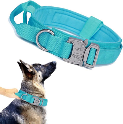 Tactical Dog Collar Adjustable Military Nylon Dog Collar with Control Handle and Heavy Duty Metal Buckle for Medium and Large Dogs (Brown,L) - Image 10