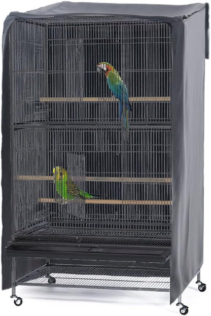 PONY DANCE Pets Product Universal Birdcage Cover Blackout & Breathable Birdcage Cover for Pets' Good Night, Large, Black, 35 L x 25 W x 47 in H - Image 11