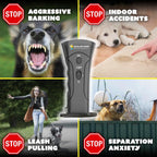 Barks No More dog training tool showing LED flashlight feature