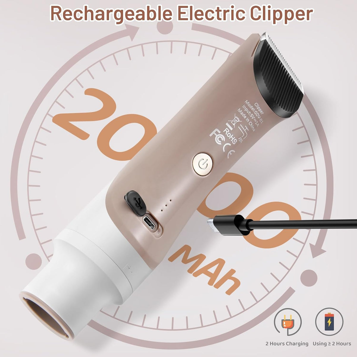 Mavpet professional grooming kit with extended hose and flexible power cord for easy handling.