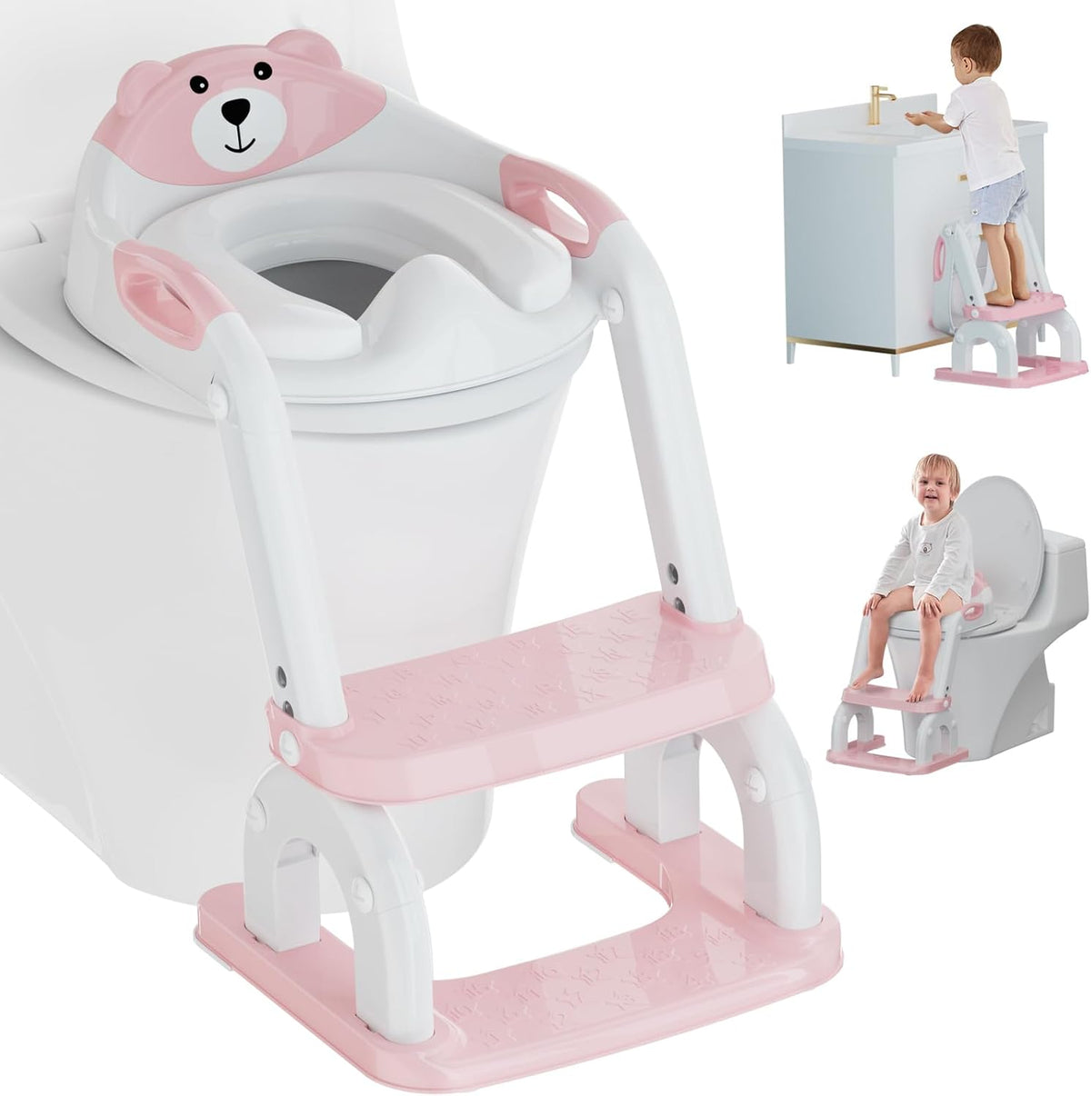 RABB 1ST potty training seat with step stool ladder front view for toddler toilet training