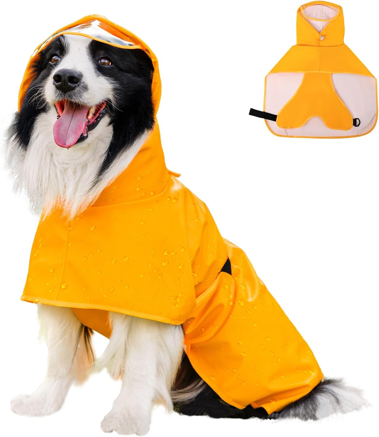 Dog Raincoat,Dog Rain Jacket Poncho with Hood and Leash Hole(Dinosaur,S) | Windproof,waterproof,leash loop,adjustable,dinosaur design - Image 13