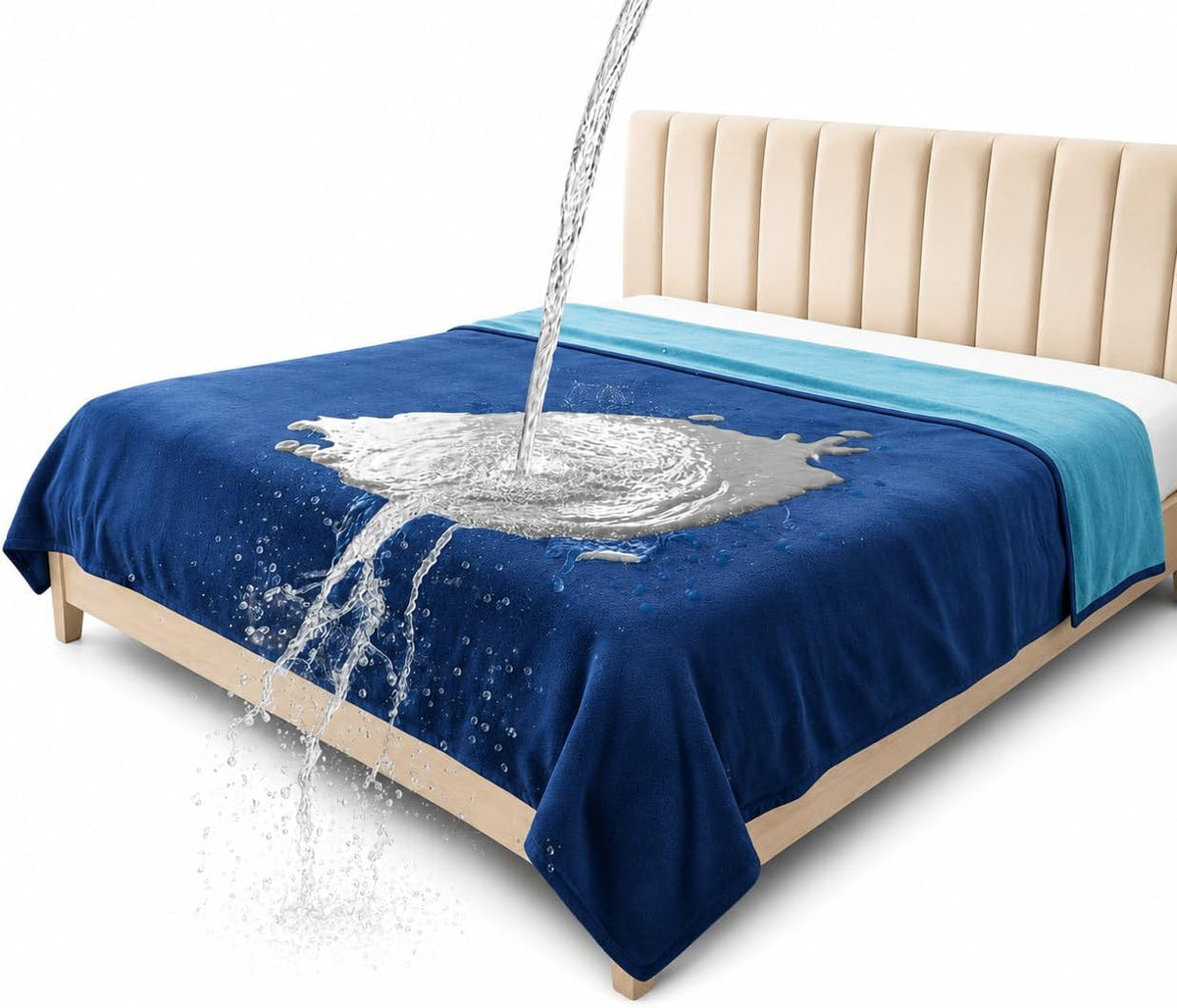 Waterproof Throw Blanket - Leakproof, Spill-Proof Flannel Blanket for Bed, Couch, Kids & Pets Protection, Reversible Water-Proof Design (Moon Grey & Starlit Grey, 40x60") - Image 9