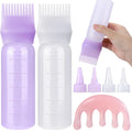 Pimoys hair oil applicator bottle for scalp front view purple and white set