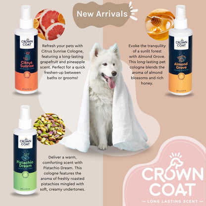 Back label of Crown Coat animal cologne showing safe ingredients