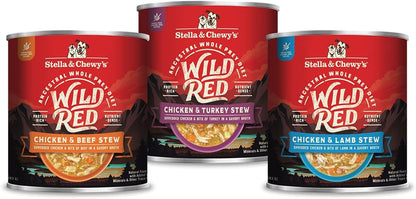 Pack of six ten ounce cans of authentic Stella and Chewy's premium pet food