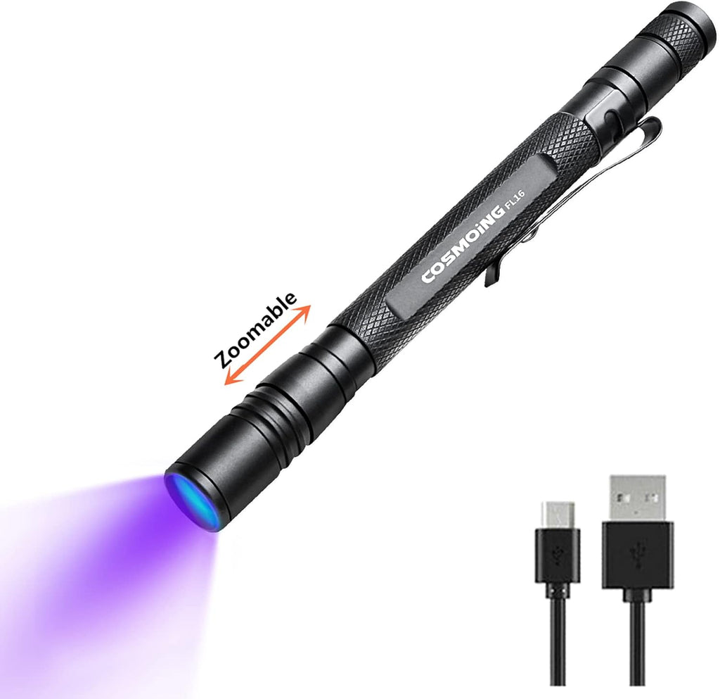 UV Flashlight, LED 395nm Ultraviolet Flashlight, Zoomable Pen Blacklight Flashlight IP54 Waterproof Detector for Pet Urine, Cat Dog Stains, Bed Bug, Household Wardrobe Toilet - Image 10