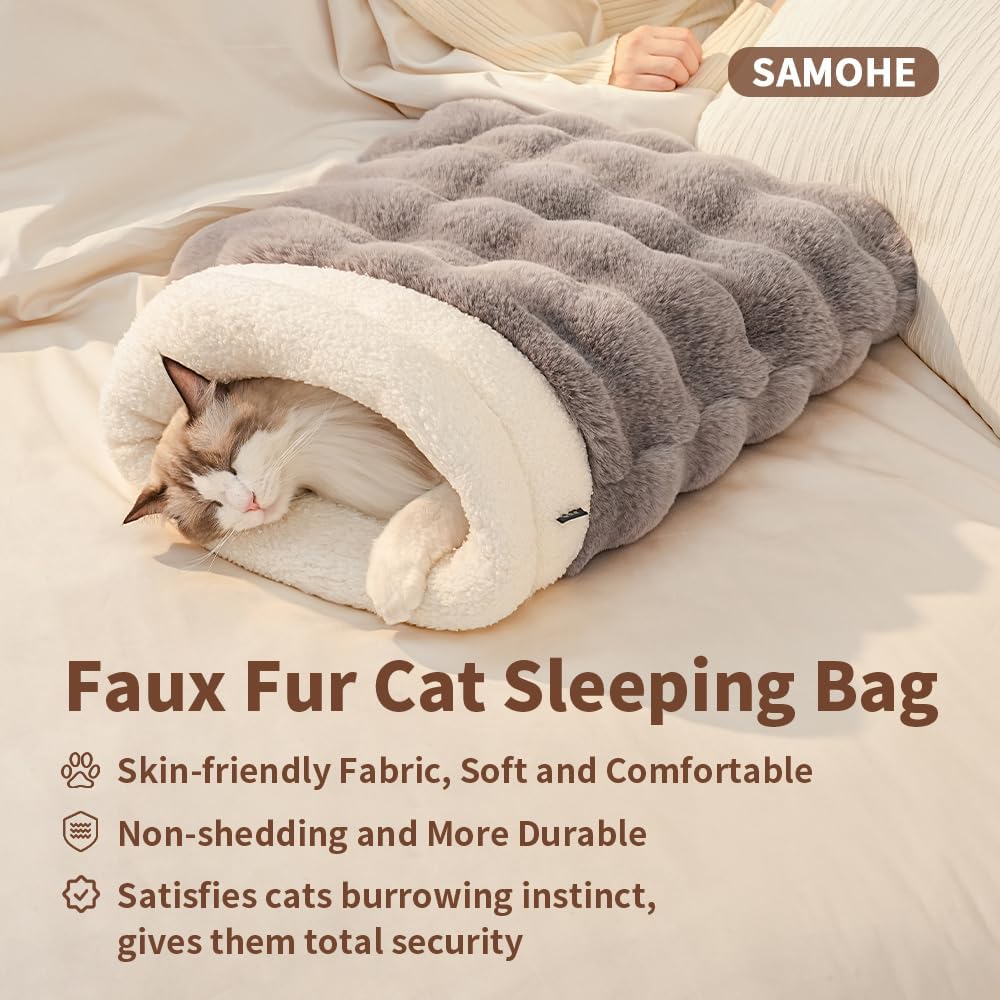 Somahe pet cave bed showing semi-enclosed design