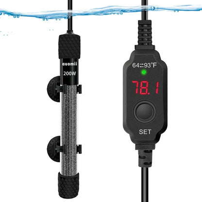 Mini Submersible Aquarium Heater, 25/50/100/150/200/300 Watts Adjustable Fish Tank Heater, Built-in Thermometer, External Temperature Controller, Smart Memory (10 Watts(USB)) - Image 12