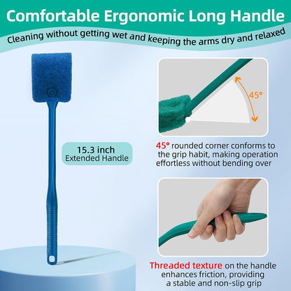 Ergonomic high strength engineering plastic handle detail on aquarium brush.