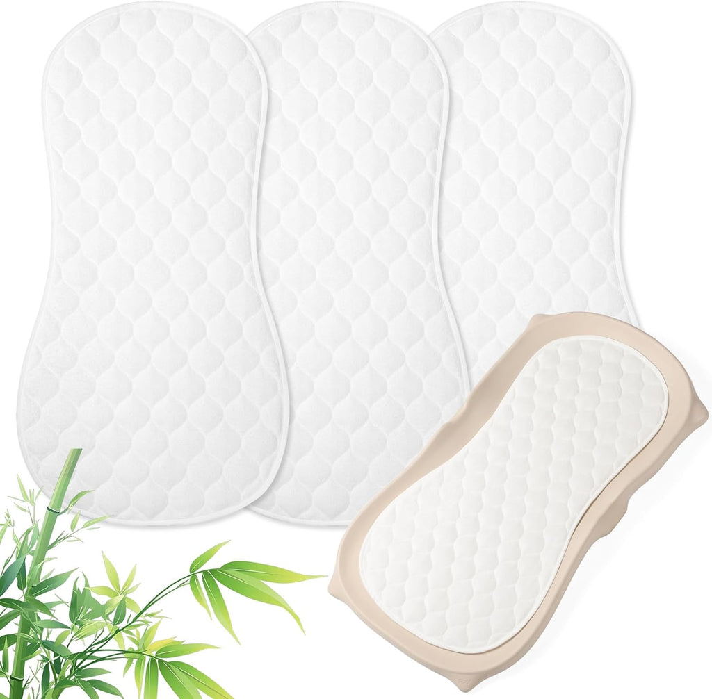 NICEMER Moonsea Quilted Thicker Baby Changing Pad Liner front view in white