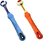Orgrimmar 3 Sided Pet Toothbrush front view showing triple brush head design for dogs and cats