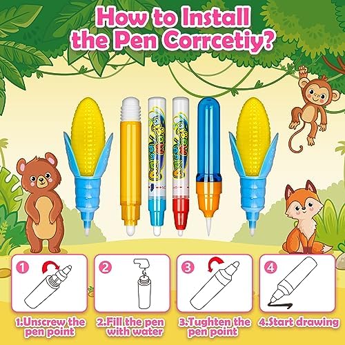 Kids drawing together on large reusable magic mat