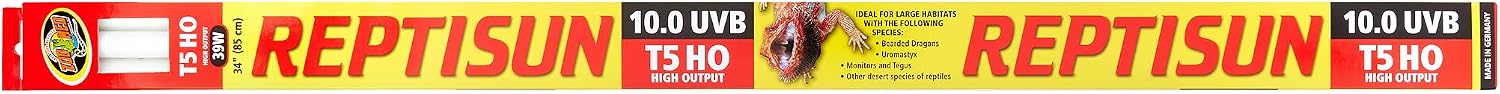Zoo Med ReptiSun 10.0 HO T5 UVB Lamp 34 Inch front view packaging