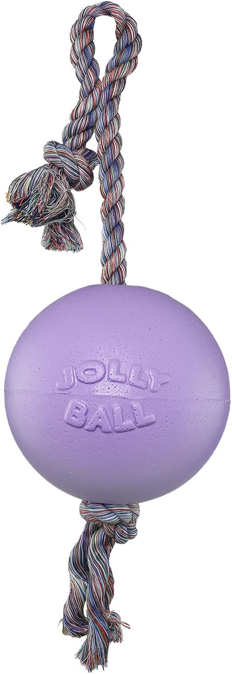 Jolly Pets Romp-n-Roll Rope and Ball Dog Toy, 6 Inches/Medium, Blueberry, Model Number: 606 BB, All Breed Sizes - Image 9