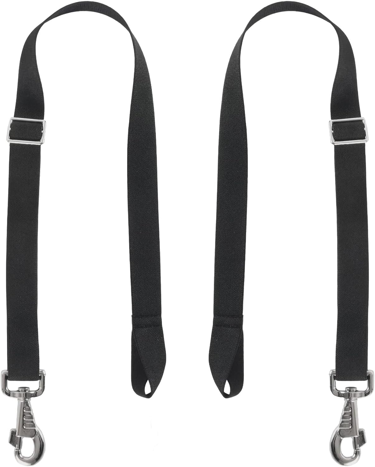 GAITWIN horse blanket sheet leg straps front view showing the pair of black elastic straps with swivel snaps.