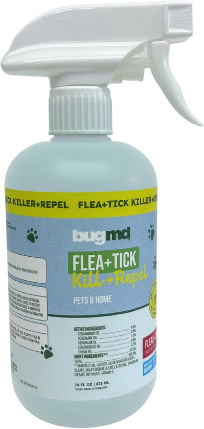 BugMD cedarwood and geranium oil pest control spray ingredients label detail