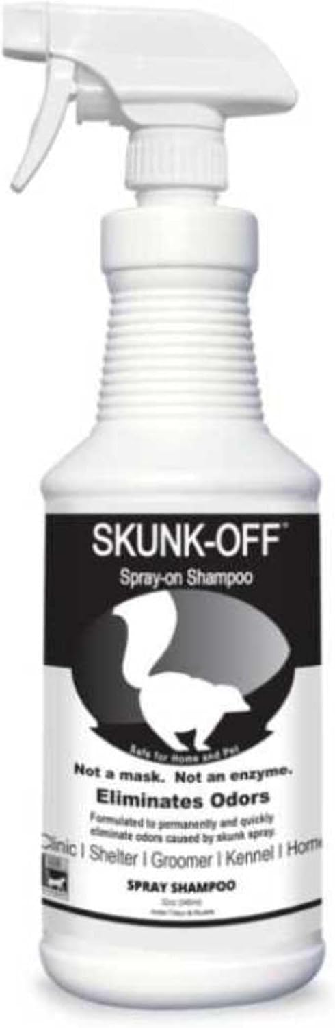 Odorcide Skunk Off Pet Shampoo close up of product branding
