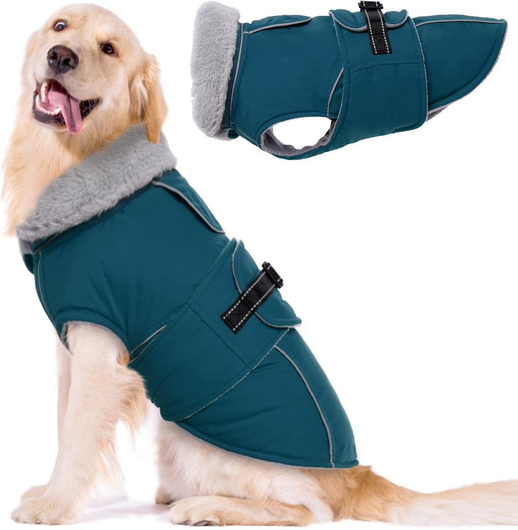 Lelepet Dog Coat Waterproof Dog Jacket Reflective Fleece Vest with Adjustable Buckle & Leash Hole Windproof Cold Weather Coats for Small Medium Large Dogs, Warm Hunting Vest, Orange, XXL - Image 10