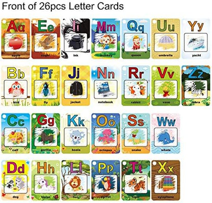 Reusable water doodle cards with alphabet tracing guide for early childhood development
