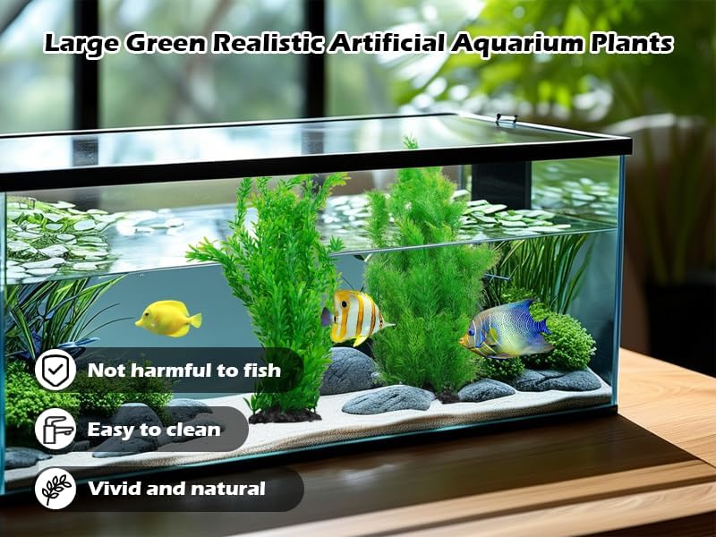 Extra large green fake fish tank plants for deep aquarium landscaping
