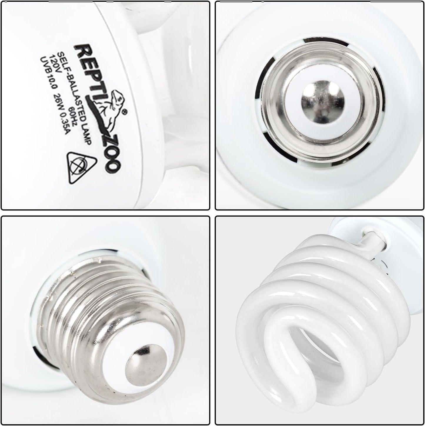 REPTI ZOO double bulb kit demonstrating light components for tortoises and bearded dragons.
