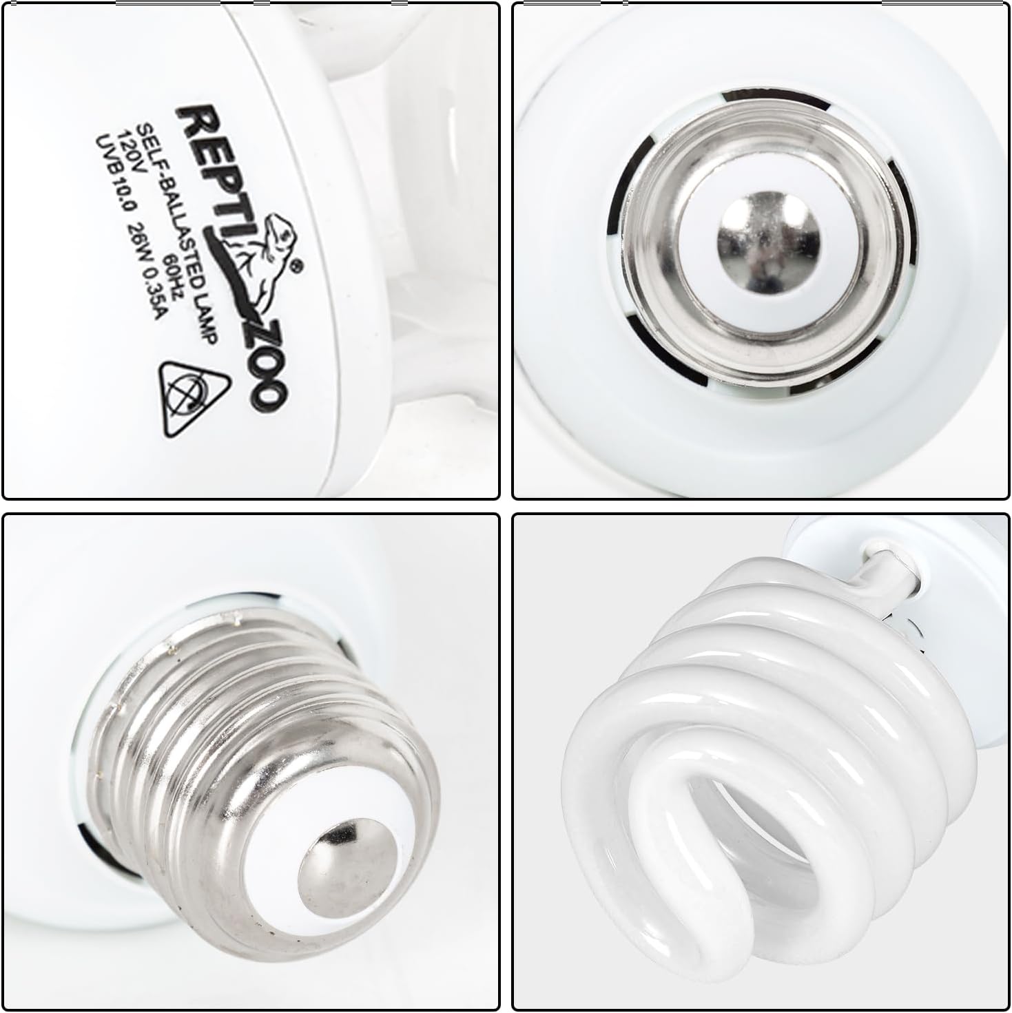 REPTI ZOO double bulb kit demonstrating light components for tortoises and bearded dragons.