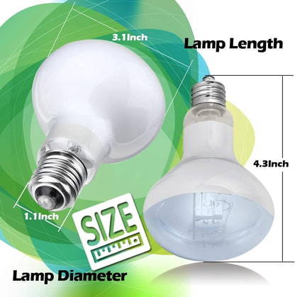 MCLANZOO seventy five watt daylight basking bulb close up displaying the sturdy E27 metal screw base