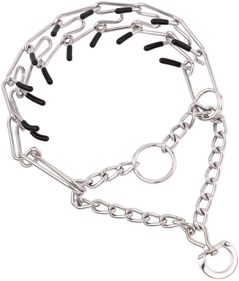 No Pull Prong Dog Collar,Adjustable Dog Pinch Training Chain Collar with Comfort Rubber Tips for Training Guidance Small Medium Large Dogs (XL) - Image 9