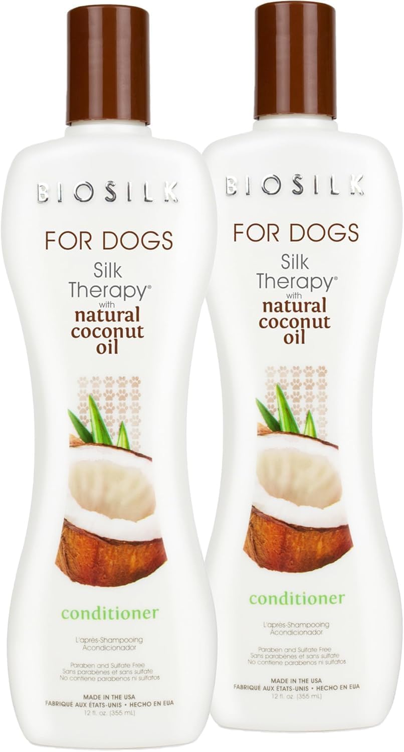 BioSilk for Dogs Silk Therapy Conditioner with Natural Coconut Oil | Coconut Oil Dog Conditioner from BioSilk for Dogs | Pet Conditioner for Dogs, 12 Ounces,Beige - Image 9