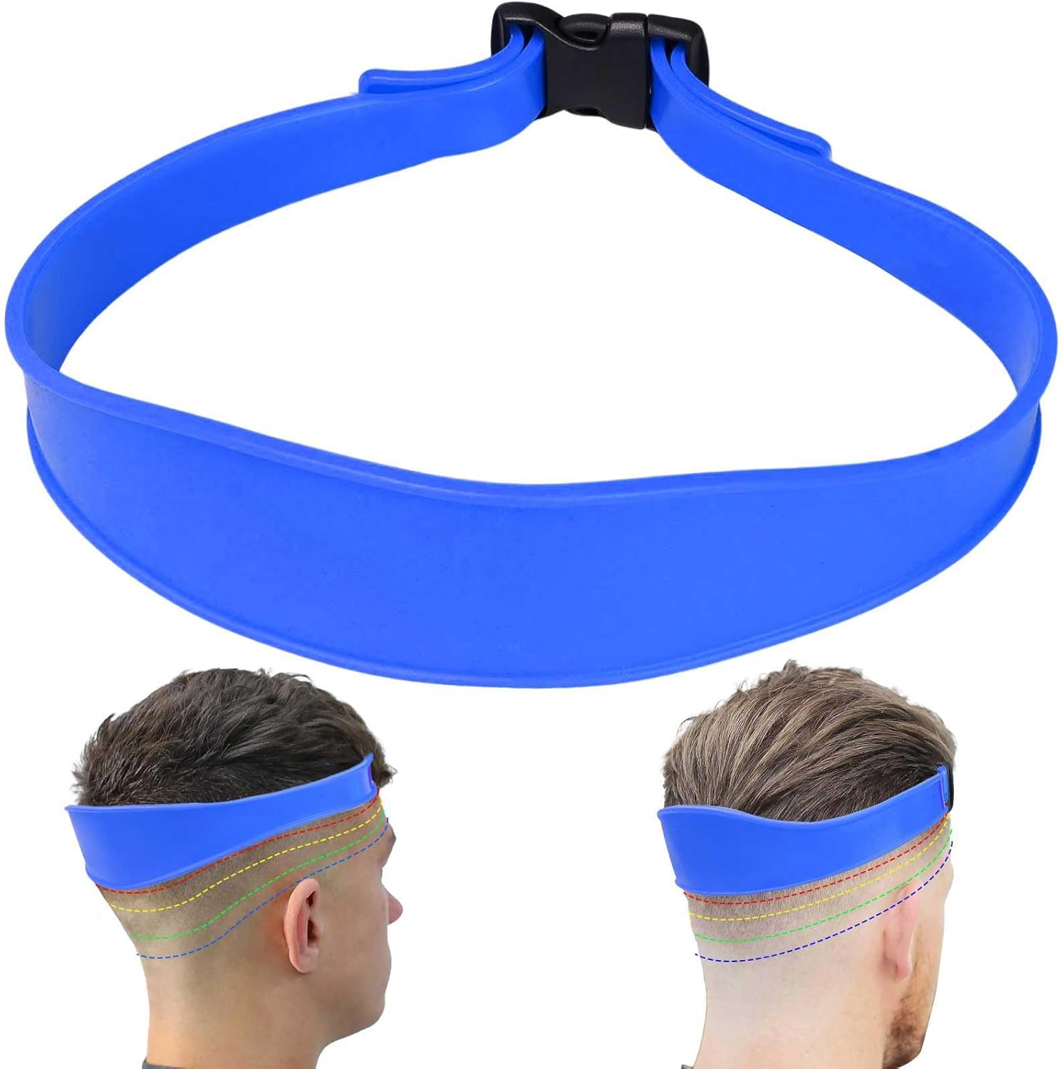 FOWSRHRG neckline shaving template front view in blue color