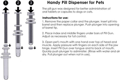 DS. DISTINCTIVE STYLE handy pill gun close up view of the split rubber tip