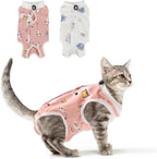 2PCS Cat Recovery Suit - Breathable Cat Surgical Recovery Suit, Onesie for Cats After Surgery Recovery, Alternative Cone of Shame Abdominal Wound Skin Wear Protection (Light Blue+Light Purple, L) - Image 12
