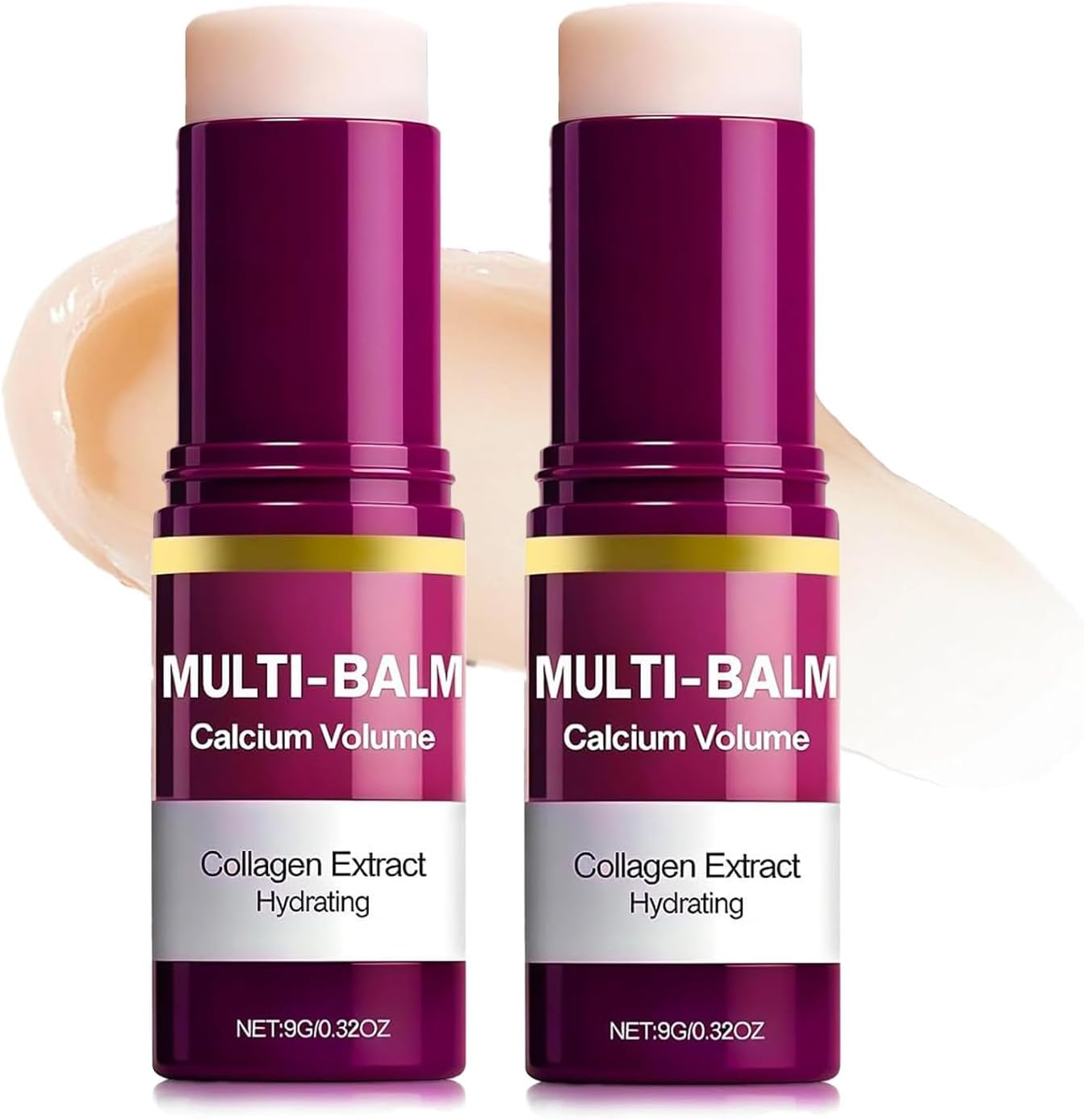 EOIRULA Calcium Volume Multi Balm front view of purple skincare stick packaging