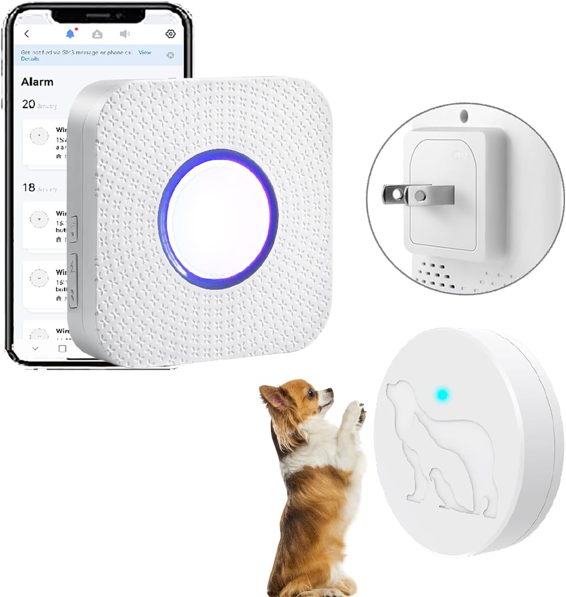 Dog Door Bell for Potty Training, WiFi Doggie Door Bell,Smart Wireless Doggy Doorbell with Phone App,Waterproof Touch Button with Large Activate Range (1 WiFi Receiver 2button) - Image 10