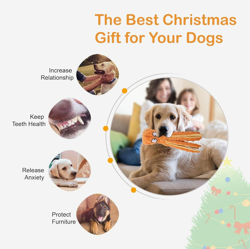 Machine washable polyester plush dog toys highlighting the inner squeaker zone.